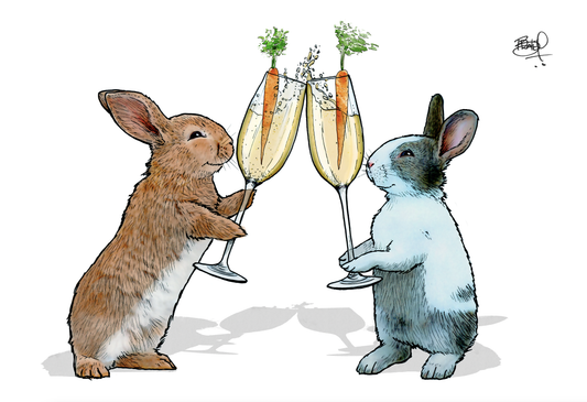 Cheers Greeting Card (blank inside) by Shawn Braley Illustration