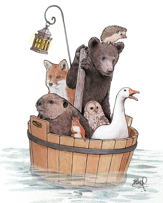 Ahoy! Greeting Card (blank inside) by Shawn Braley Illustration