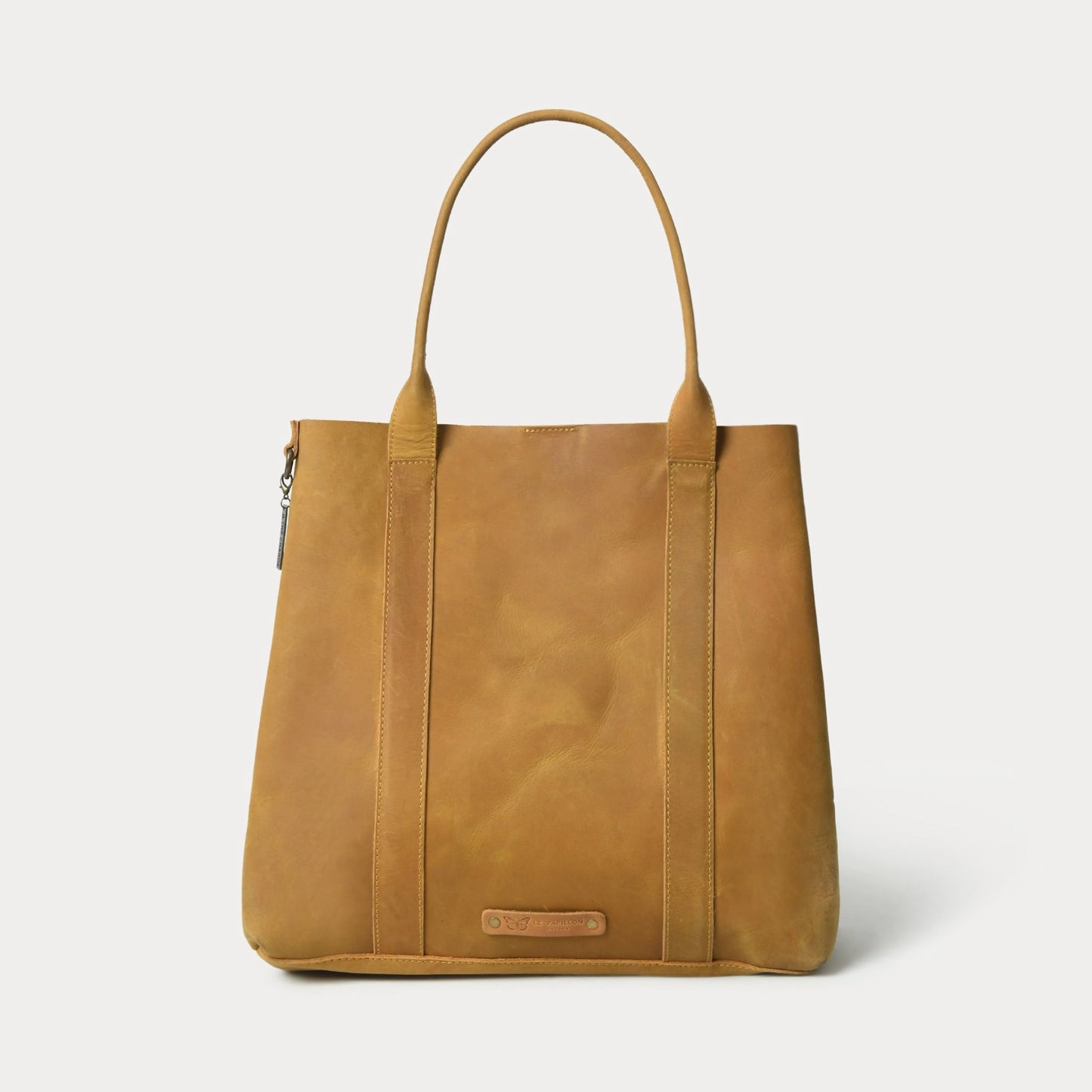 Save 40%! - Shinny Leather Tote in Light Brown by Le Papillon
