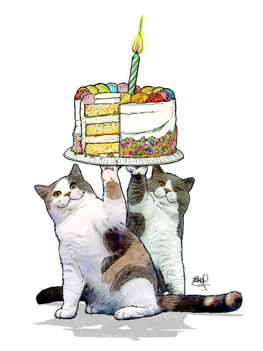 Served with a Smile Greeting Card (blank inside) by Shawn Braley Illustration