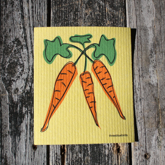 Carrots - Swedish Dishcloths by Three Blue Birds