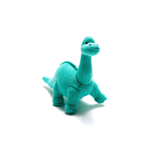 Ice Blue Diplodocus Dinosaur Baby Rattle from Best Years Ltd