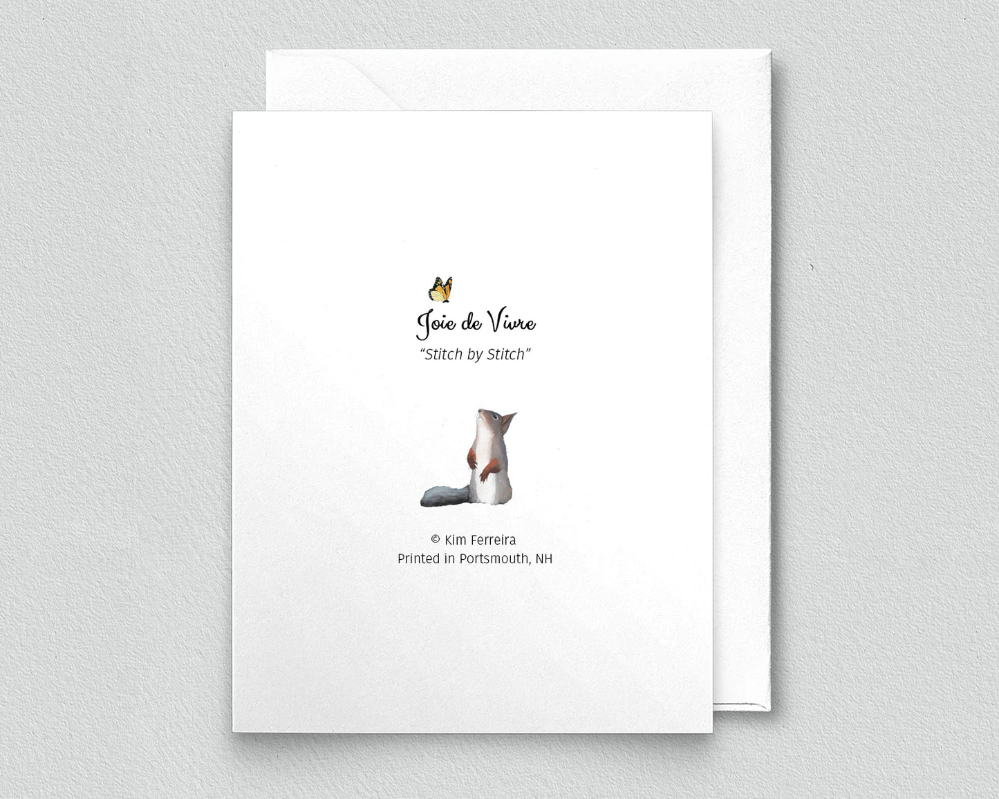 Bear Knitting Greeting Card (blank inside) by Kim Ferreira (Joie de Vivre)