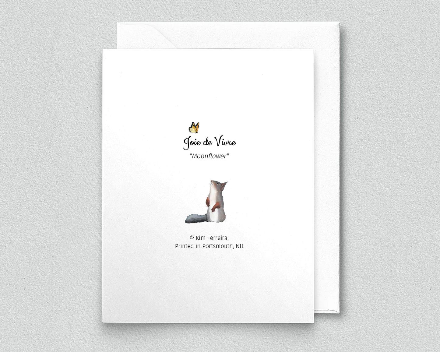 Deer with Moonflowers Greeting Card (blank inside) by Kim Ferreira (Joie de Vivre)