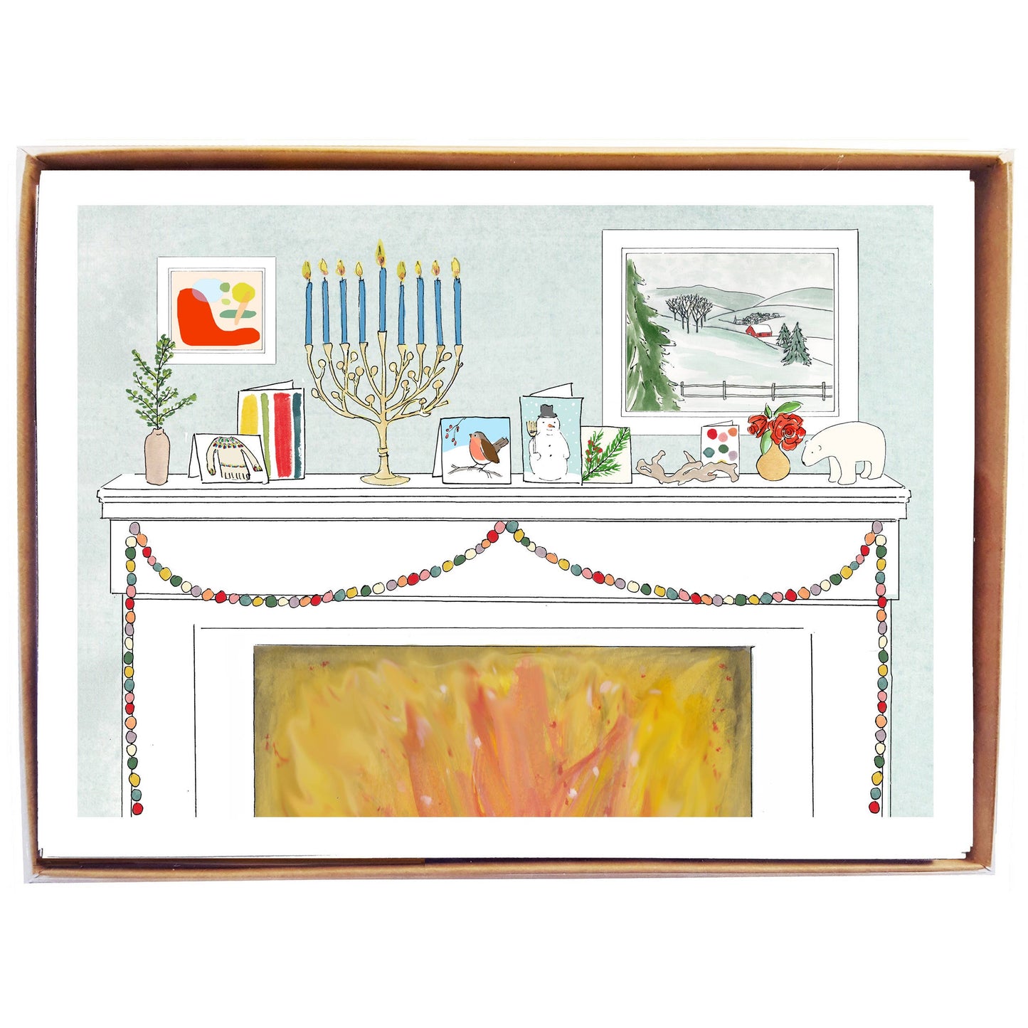 Hanukkah Mantle - Box Card Set by Molly O