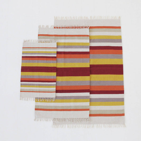 Chaya Handmade Natural Dye Cotton Rug in Large - 6ft x 4ft (180 x 120cm) from Paper High