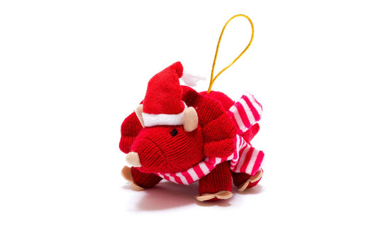 Red Triceratops Ornament from Best Years Ltd