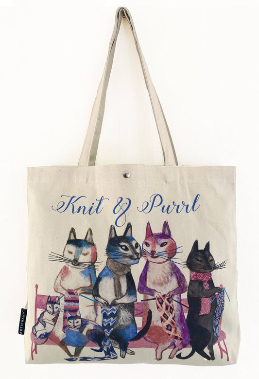 Knit & Purrl Tote Bag by Artiphany