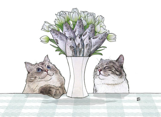 Bouquet Greeting Card (blank inside) by Shawn Braley Illustration