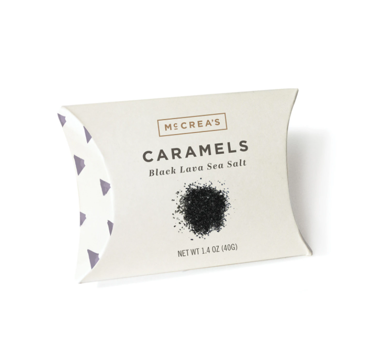 Black Lava Sea Salt Pillow Pack By McCrea's Fine Caramels