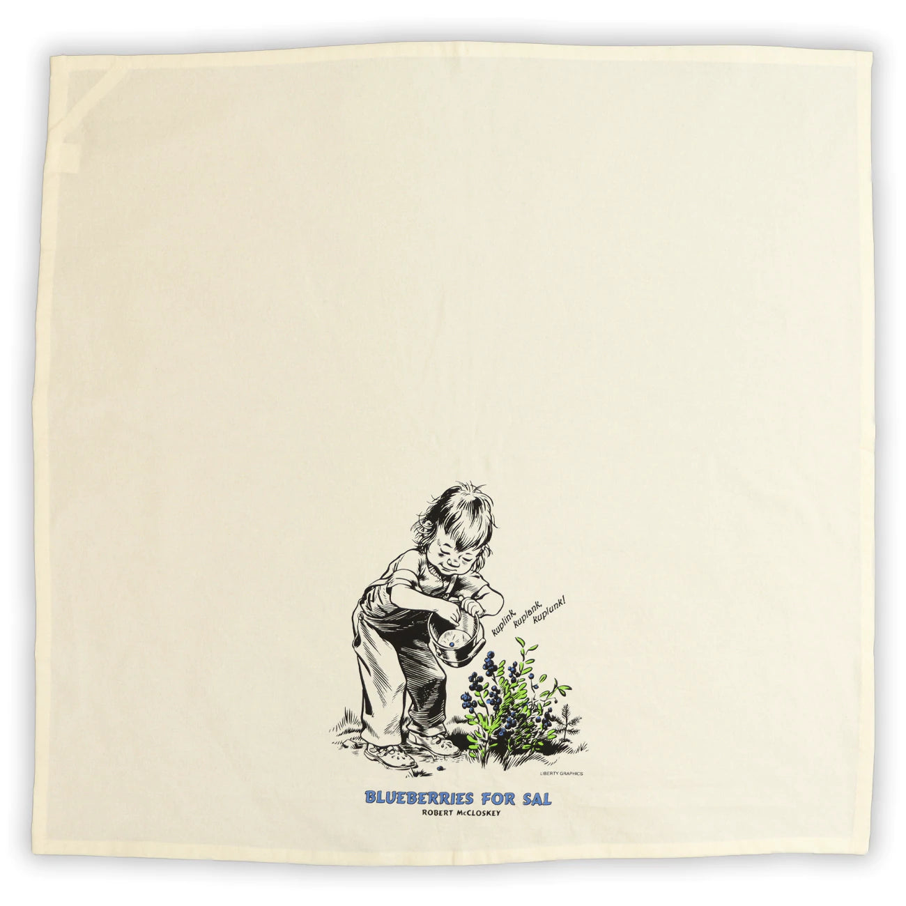 Kuplink! Robert McCloskey's Blueberries For Sal - Flour Sack Tea Towel by Liberty Graphics