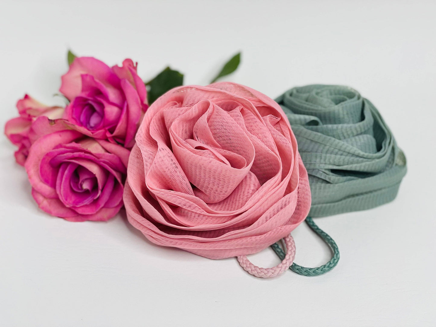 Eco friendly, Rose Shape shower loofah by Lensik I&V