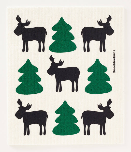 Moose - Swedish Dishcloths by Three Blue Birds