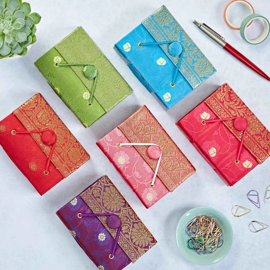 Mini Handmade Sari Journal in 6 colors from Paper High