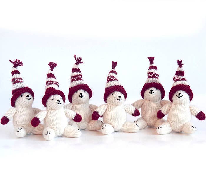 Polar Bear in Maroon Hat Ornament by Melange Collection