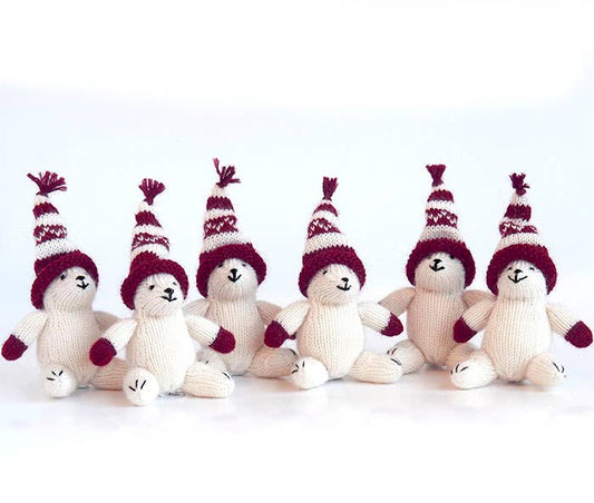 Polar Bear in Maroon Hat Ornament by Melange Collection