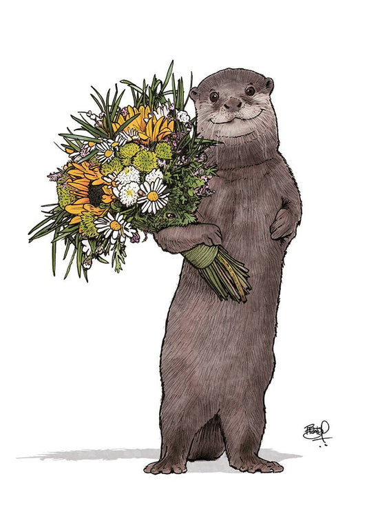 Posey Pose Greeting Card (blank inside) by Shawn Braley Illustration