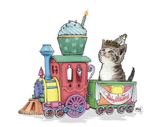 Birthday Express Greeting Card (blank inside) by Shawn Braley Illustration