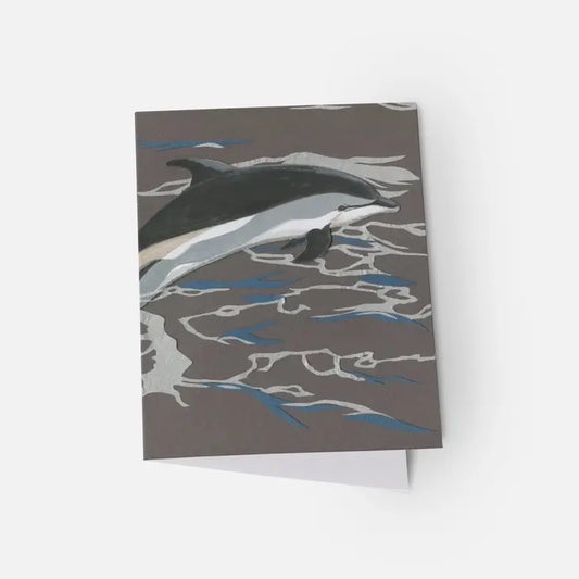 Atlantic Dolphin Greeting Card (Blank Inside) by Johanna Finnegan-Topitzer