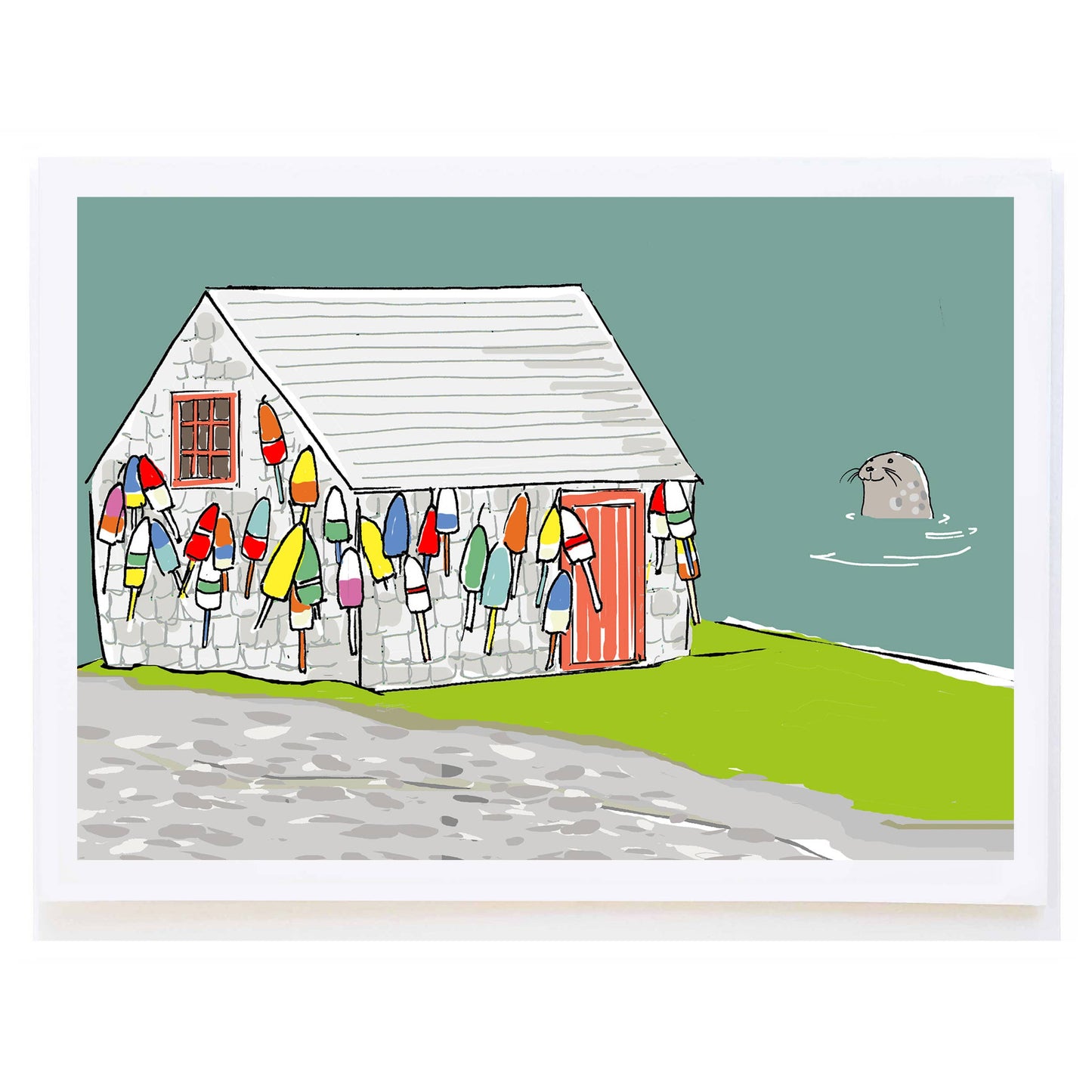 Buoy Shack - Greeting Card (Blank Inside) by Molly O