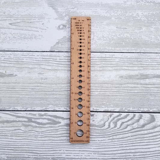 Cherry 8" Needle Gauge Ruler by Katrinkles