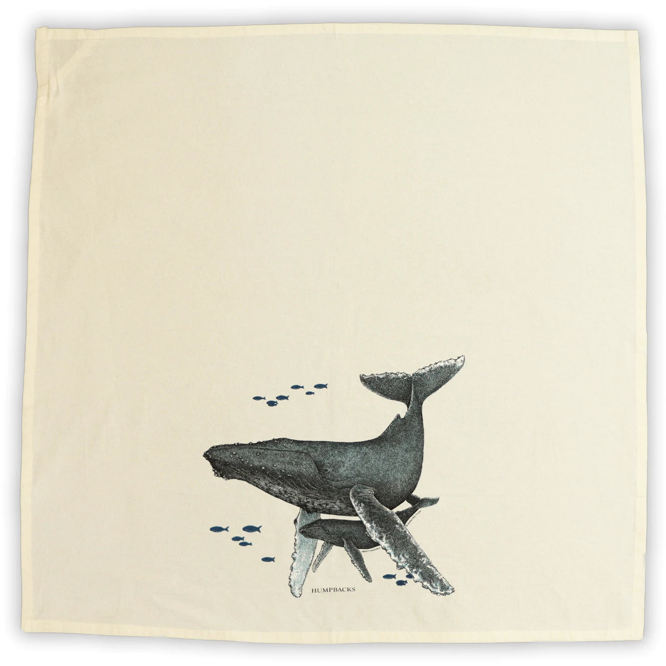 Humpbacks - Flour Sack Tea Towel by Liberty Graphics