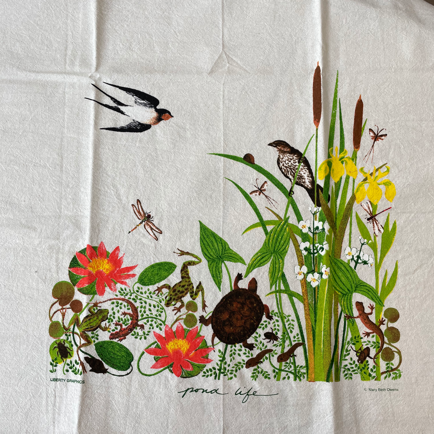 Pond Life - Flour Sack Tea Towel by Liberty Graphics