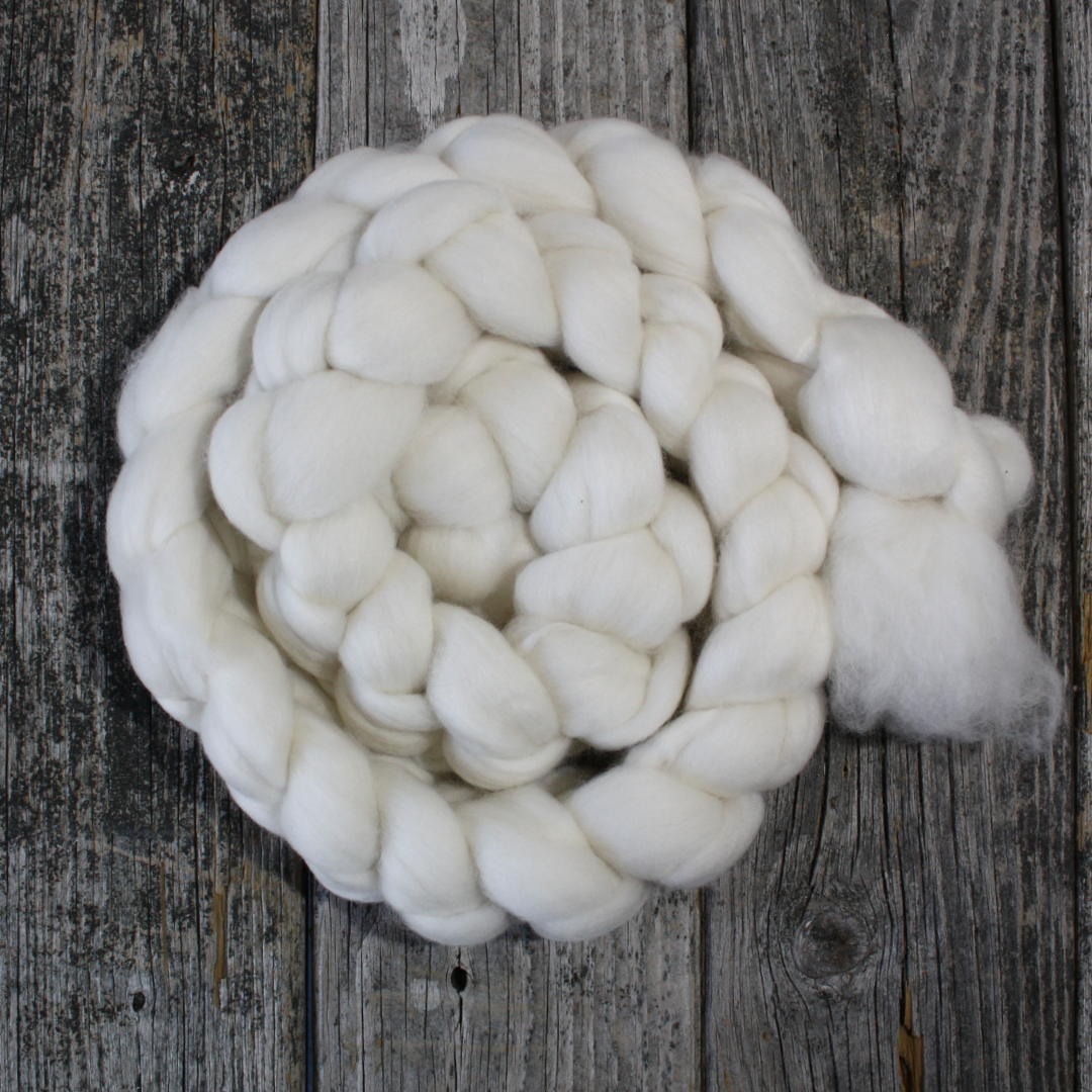 Undyed Merino Top Fiber Braid 4 oz