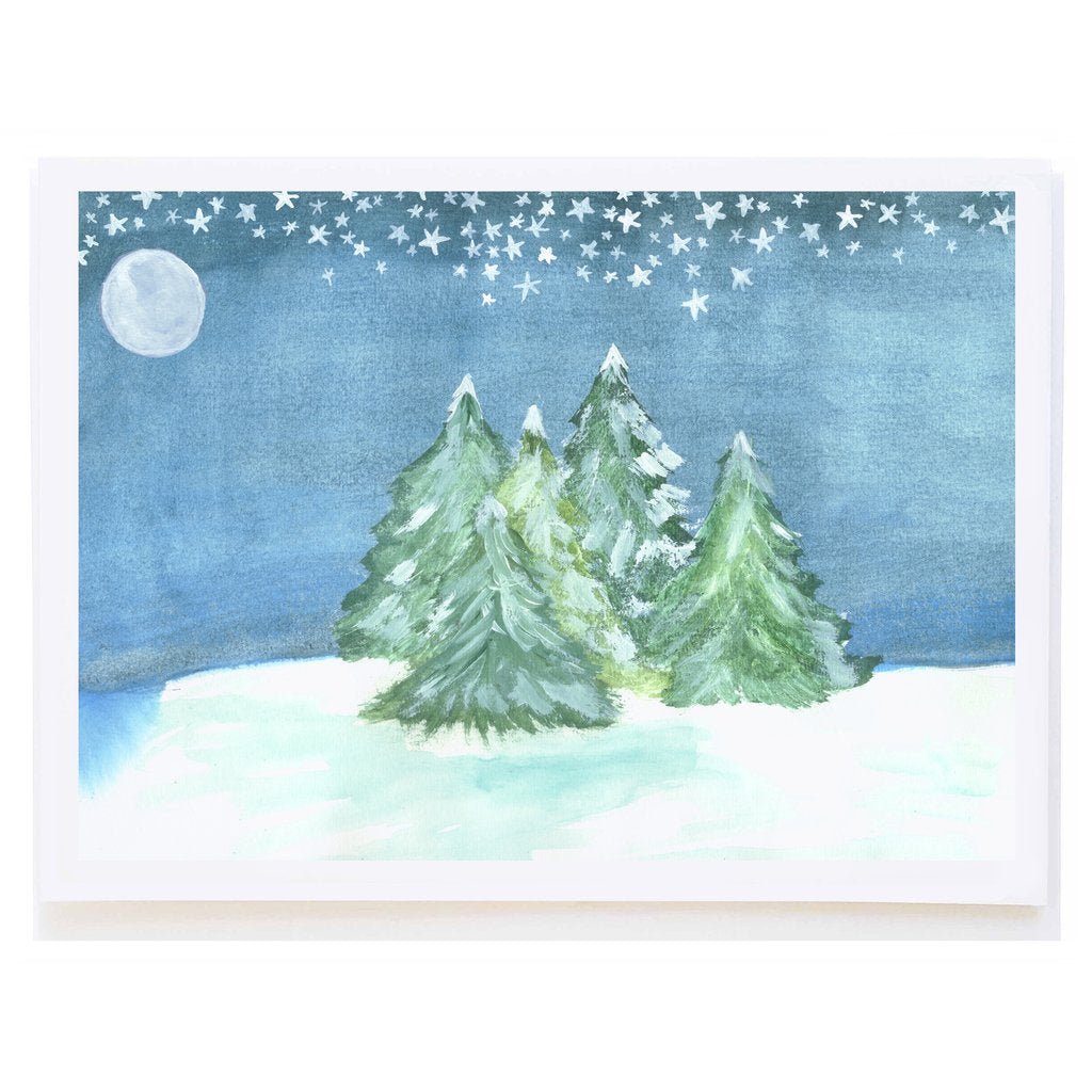 Moonlit Trees / Winter's Night - Box Card Set by Molly O