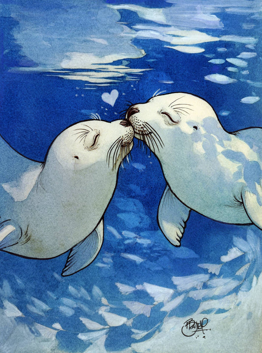 Sealed with a Kiss Greeting Card (blank inside) by Shawn Braley Illustration - Maine Yarn & Fiber Supply