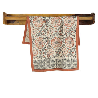 BLOOM EARTH - Block Printed Fair Trade Cotton Kitchen Towel from Sustainable Threads - Maine Yarn & Fiber Supply