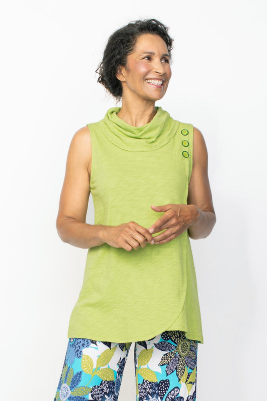 Cotton Sleeveless Cowl Top in Garden by Habitat Clothing