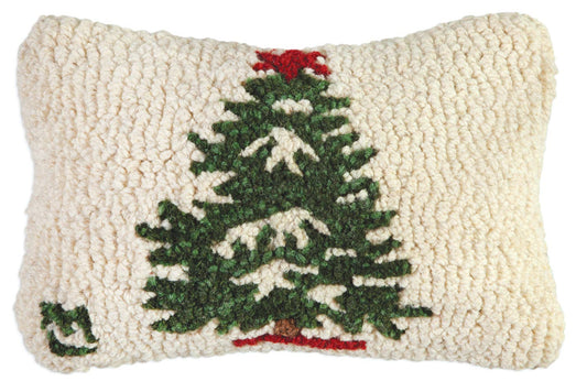 Winter Tree 8" x 12" Hand Hooked Wool Pillow from Chandler 4 Corners - Maine Yarn & Fiber Supply