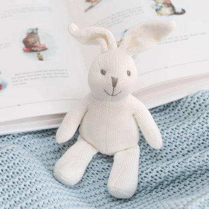 Organic Cotton White Bunny Baby Rattle by Best Years