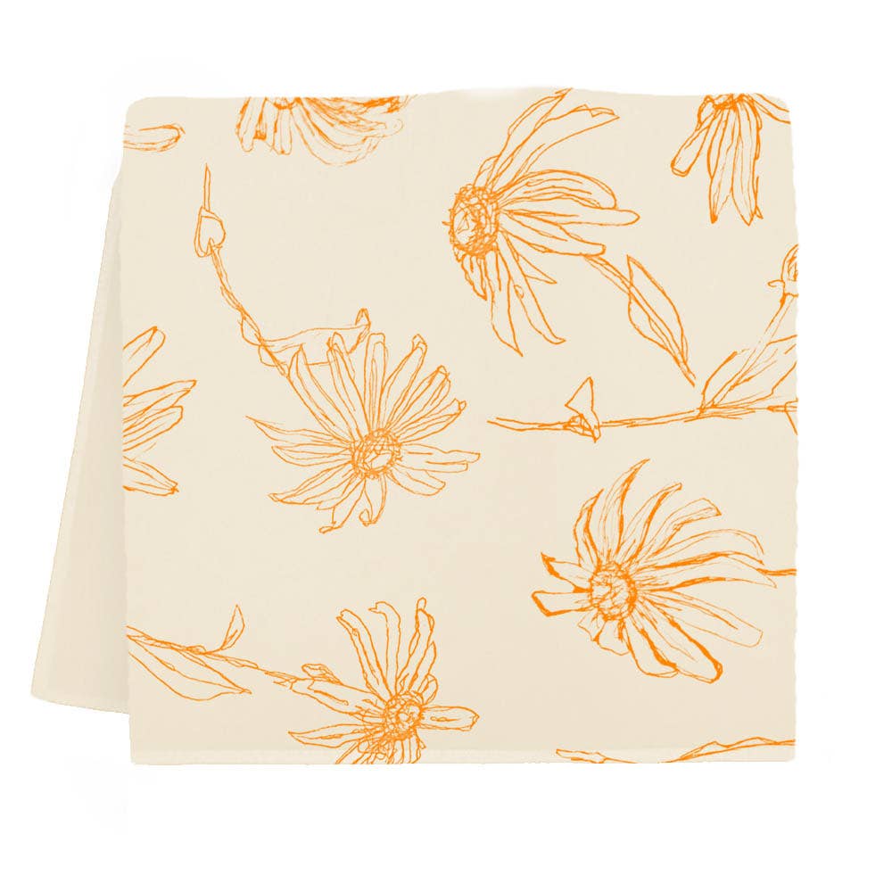 Sunshine Yellow Floral Tea Towel from Eric and Christopher