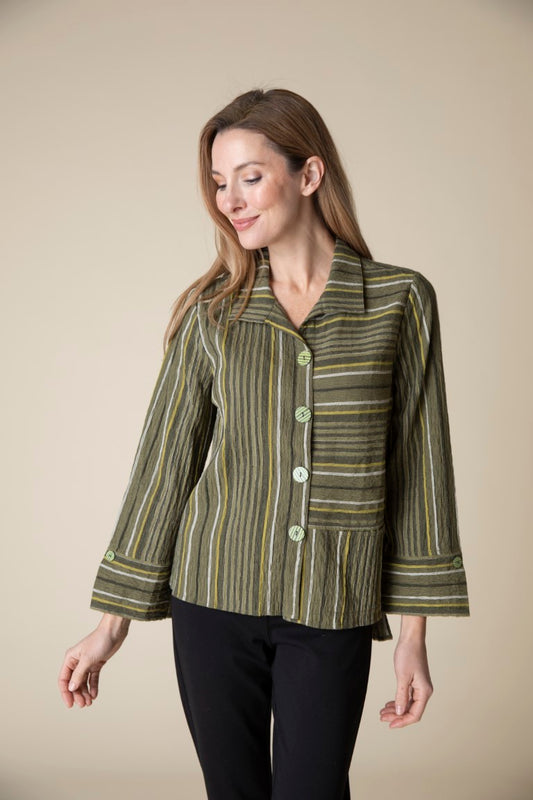 Change Your Stripes Pocket Shirt in Olive by Habitat Clothing