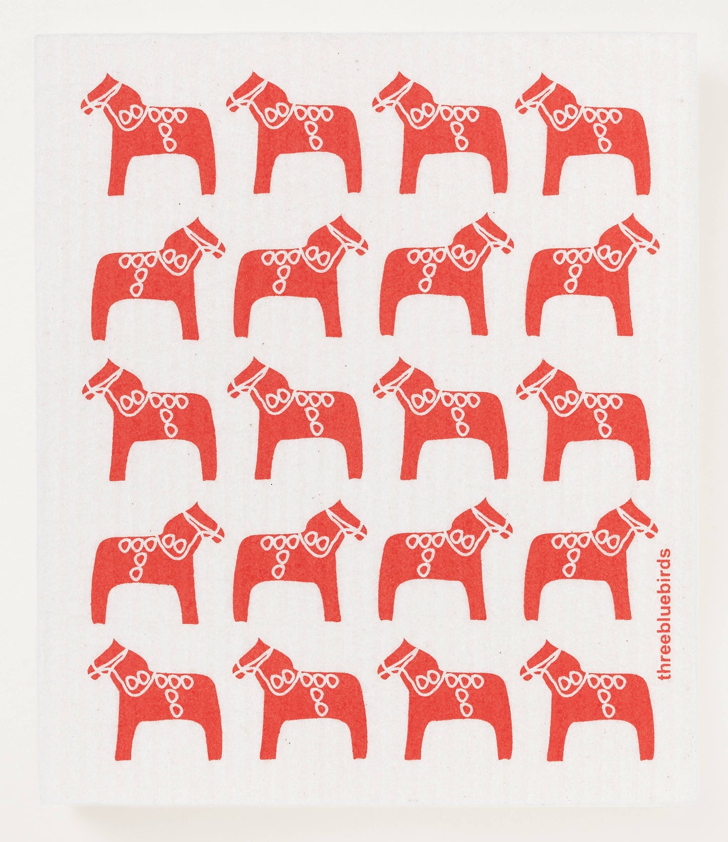 Red Dala - Swedish Dishcloths by Three Blue Birds