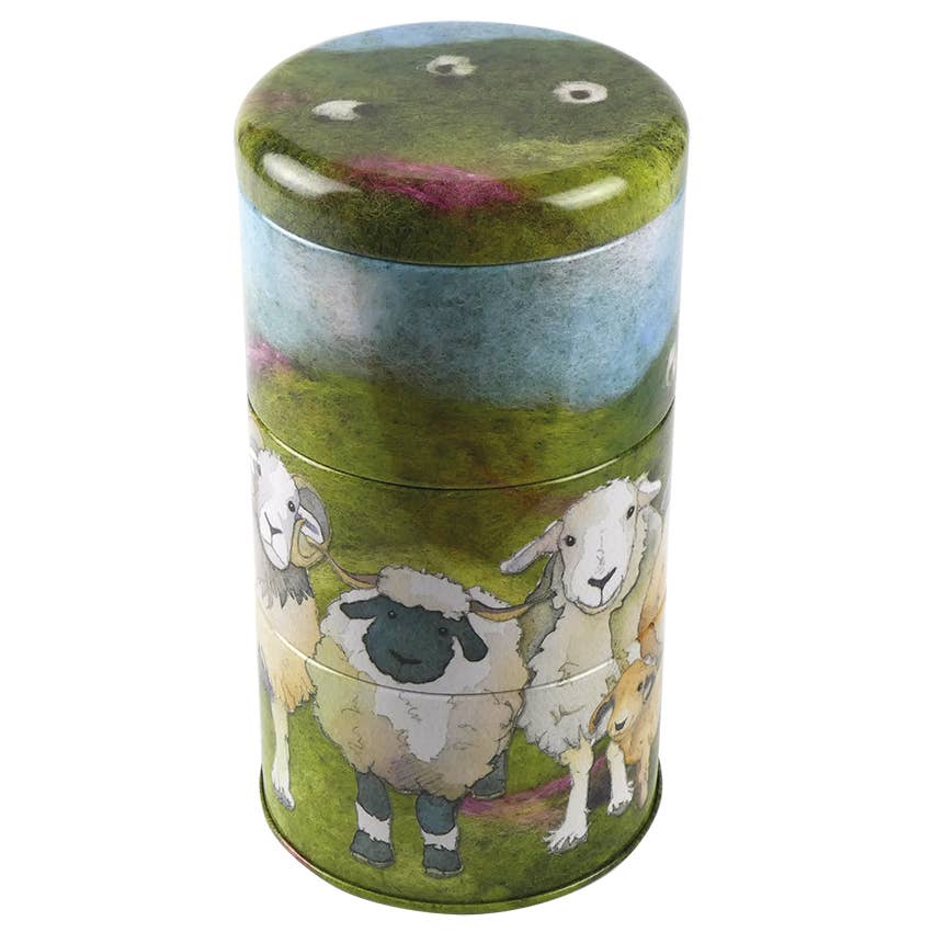 Felted Sheep Tall Stacker Tin from Emma Ball Ltd