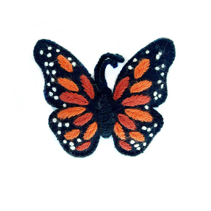 Monarch Butterfly Embroidered Felt Wool Ornament by Ornaments 4 Orphans