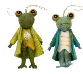 Dapper Frog Ornaments from The Winding Road