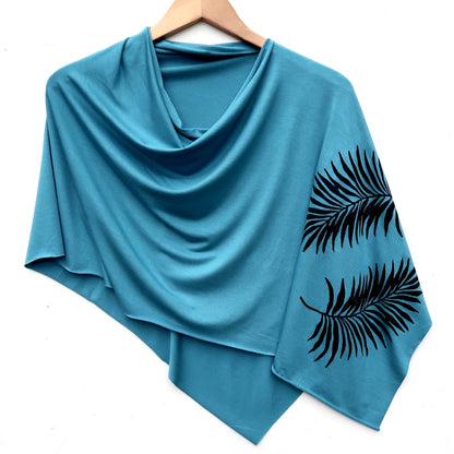 Palm Leaf Poncho (black ink) by Windsparrow Studio