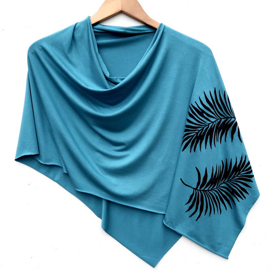 Palm Leaf Poncho (black ink) by Windsparrow Studio