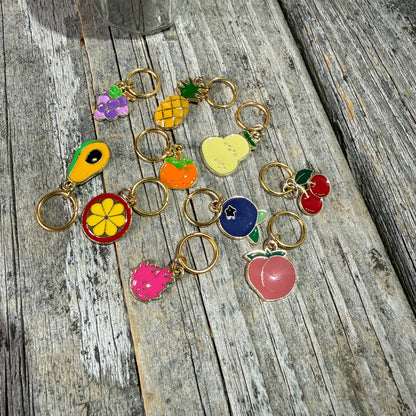 Enamel Fruit Stitch Marker Jam Jar Set - Maine Yarn & Fiber Supply