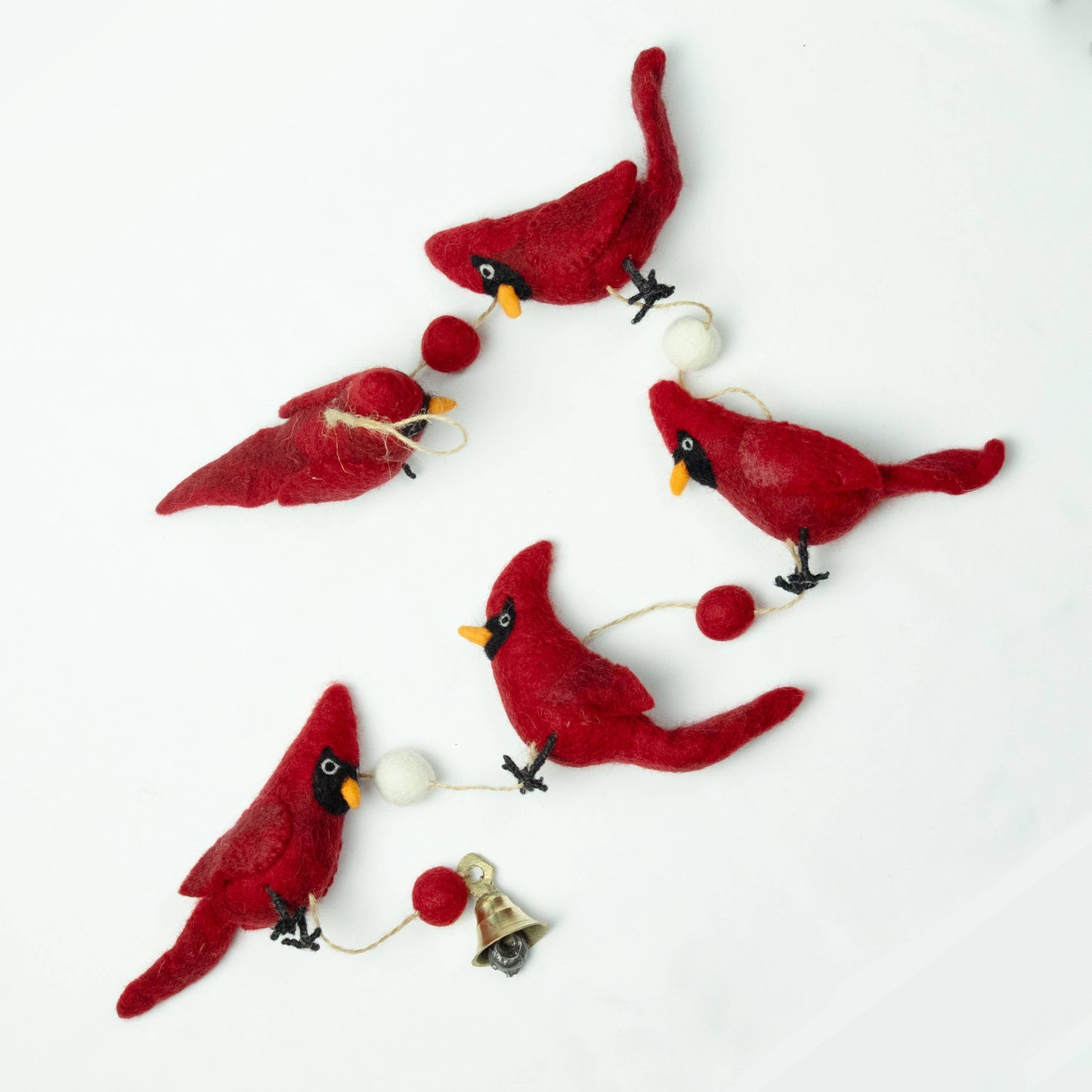 Red Cardinal Felted Decor Garland from the Winding Road