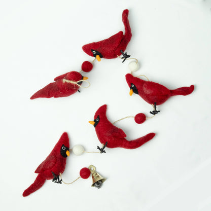 Red Cardinal Felted Decor Garland from the Winding Road