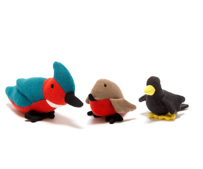 Knitted Organic Cotton Blackbird Plush Toy by Best Years