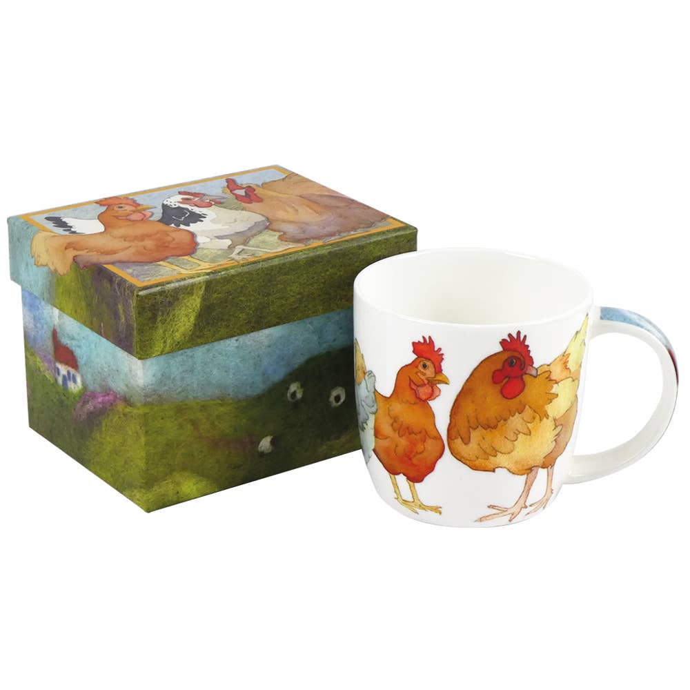 Felted Chickens Bone China Mug With Gift Box from Emma Ball