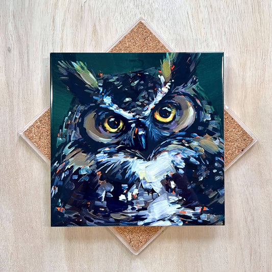 Great Horned Owl Trivet by Art by Alyssa