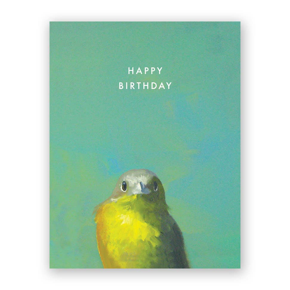 Yellow Bird - Birthday Greeting Card by The Mincing Mockingbird - Maine Yarn & Fiber Supply
