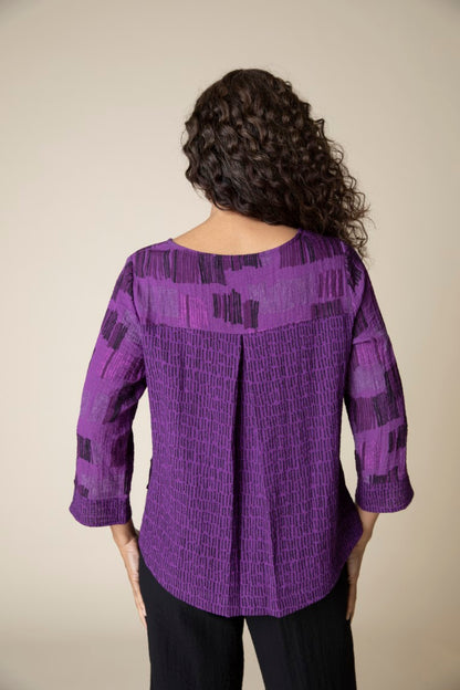 Express Lines Side Button Tunic in Plum by Habitat Clothing